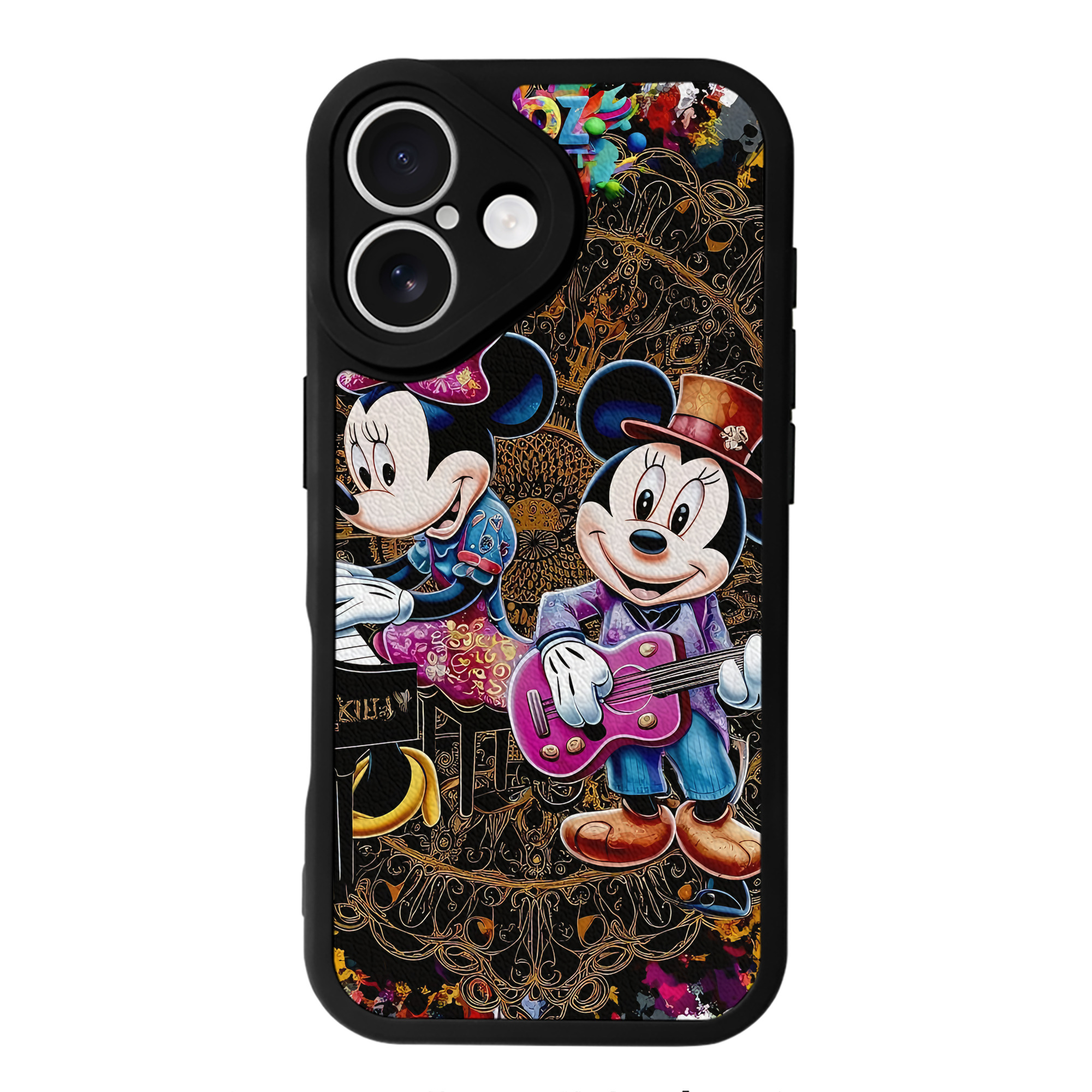 （画像用） ミッキーマウス Mickey Mouse 【iPhone 16シリーズ対応】シリコンスマホケース（レザー調） 材質：シリコン